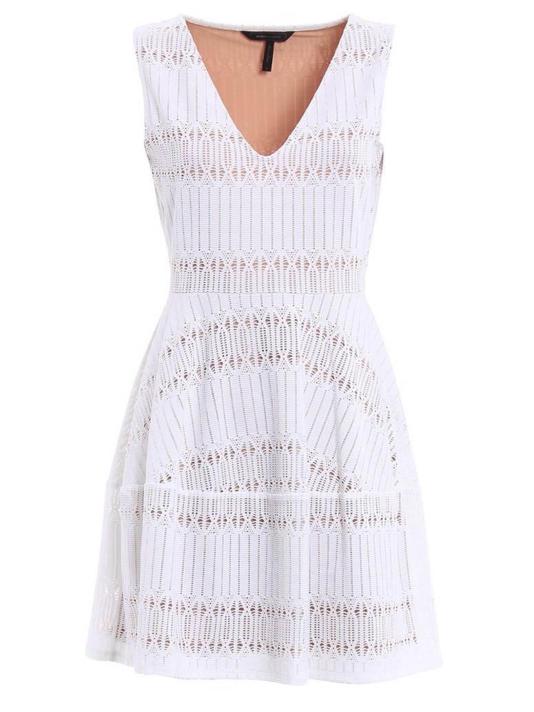 Bcbgmaxazria Amberly Crochet Fit And Flare Dress